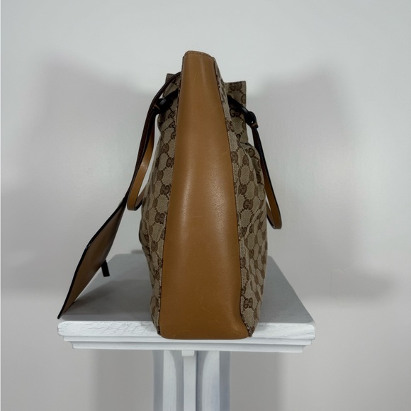 GUCCI GG monogram w/leather incl pouch very good cond Large vintage style - Picture 8 of 15